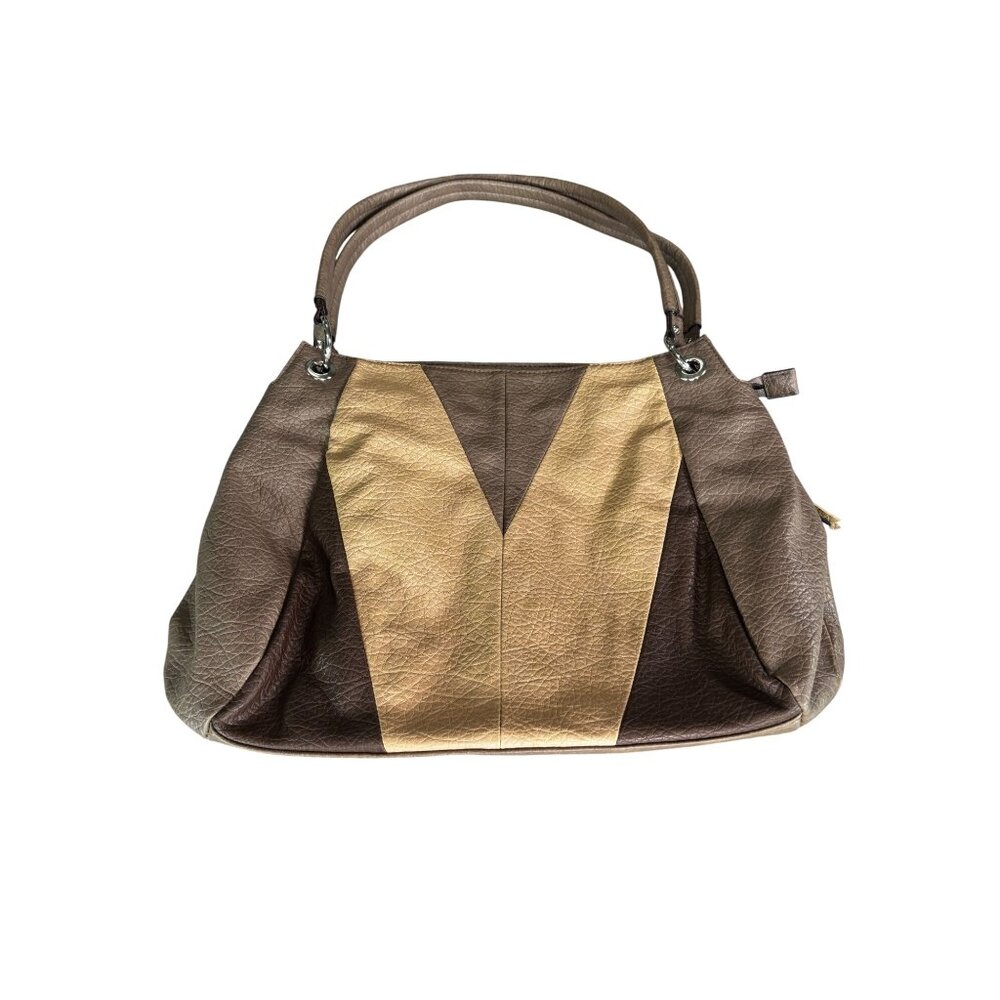 Rosetti Brown & Gold Handbag With Double Handles